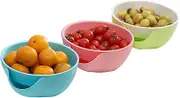 GRADENEVE Double Dish Snack Bowl with Shell Holder Multi Functional Nut Bowl for Pistachios Edamame Cherries and Candies Dishwasher Safe Serving Dish Random Color Random Color
