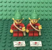 Lego Christmas Post Delivery Elf Mini Figure W/ Red Short Legs,pointed Ears Hat