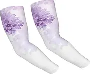 [FHEDVBN] Framing Lilac Flowers in Blossom Arm Sleeves Compression Arm Covers for Men Women Outdoor Sun Sleeves Cooling Sports Sleeve, Black