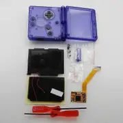 For GBA SP IPS LCD Kits No need cut Newest Clear Transparent housing for Gameboy Advance GBA SP LCD Backlight Screen Shell Clear Blue