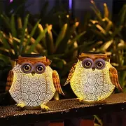 Solar Iron Art Cartoon Owl Lantern Courtyard Ground Insertion Lawn Light Garden Animal Landscape Decoration LED Light