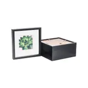 Nicola Spring 10" x 10" Black 3D Box Photo Frames - 6" x 6" Mount - Pack of 5
