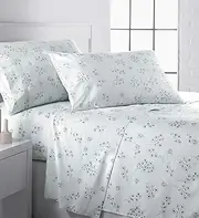 [Southshore Fine Living, Inc.] Sweet Florals Collection, 4-Piece California King Sheet Set Deep Pockets up to 14", Fitted and Flat Sheet Set with Blue Pillow Cases, Blue Sheets, Floral Sheets