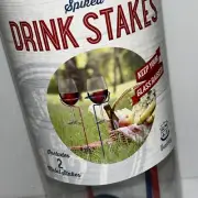 Wembley Drink Stakes-Wine Glass Stakes Set of 2 Blue Red New/149