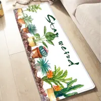 在飛比找momo購物網優惠-【半島良品】45x120cm/花園盆裁/綠植系列法蘭絨防滑地