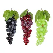 3 Bunches Artificial Grape Fake Grapes with Vines Lifelike Simulation Fruit