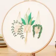 Embroidery Starter Kit with Pattern and Instructions, Cross Stitch Set, Stamped Embroidery Kits DIY Embroidery Clothes - Flamingo White