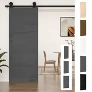 Barn Door Home Office Single Sliding Barn Door Hardware Solid Wood Pine vidaXL