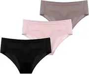 [LIHWKD] Mid-Waist Quick-Drying Invisible Ice Silk Panties,Breathable Stretch Seamless Underwear for Wome, Ice Silk Panties (C+3PCS,M)