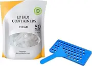 Lip Balm Crafting Kit - 50 Empty Lip Balm Containers, Container Tray Kit, Fill Tray, Spatula | Lipstick Making Kit for Women, Girls, Tubes, Transparent PP Material, Crafting
