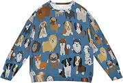 [Plaaee] Boys Girl Sweatshirts Pullover Cute Dog and Puppy Set Toddler Crewneck Winter Long Sleeve Tops Shirts for Kids 4T