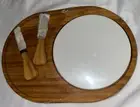 Core Bamboo Gourmet Wood & Ceramic Cheese Board & Knife Gift Set NWOT