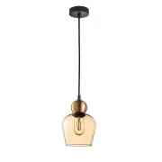Champan Interior Glass Ellipse Pendant Light - Bronze / Amber