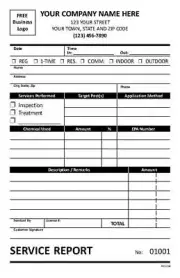 100 Pest Bug Termite Control Form / 2 Part Carbonless / 5.5 x 8.5 TMG034