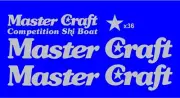 Classic Stars & Stripes MasterCraft Silver Decal Set 46.25" Long