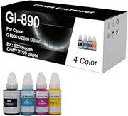 GI-890 Refill Ink Bottles Compatible for Canon 890 GI890 to Use with G1800 G2800 G3800 G1810 G2810 G3810 Printers, High Yield Ink 135ml/ 70ml,4 Color-1 Set