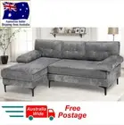 Advwin Sofa 3 Seater Sofa Grey Velvet L Shape Modern Sofa With Reversible Chaise
