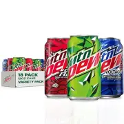 (18 Pack) Mountain Dew Code Red & Voltage 3 Flavor Core Variety Pack, 12 Fl Oz