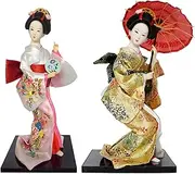 2pcs Japanese Kimono Doll Geisha Figure Ornaments Gift Art Craft Collection/Gift, Home Decorations Geisha Dolls in Beautiful Kimono,#09,12"/4103 (Color : #09, Size : 12")