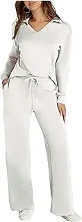 [Letuwj] Long pants two-piece set long sleeve top Drawstring loose pants