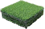 KONTONTY Artificial Grass Floor 4pcs Synthetic Grass Rug Outdoor Turf Rug DIY-Friendly Easy to Clean Year-Round Vibrant