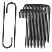 Rebar Stakes 12 Inch J Hook Ground Stakes Heavy Duty 30 Pack Chain Link Fence