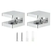 Glass Shelf Clamp, 2Pcs Glass Clip Holder Support for 5-8 mm Thick, Silver