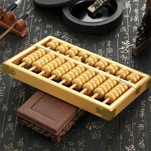 傳統大號9檔中國情算盤老式傳統實木算盤珠心算教學算盤工藝算盤
