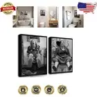 Whimsical Dumb and Dumber Movie Posters - Black and White Bathroom Art Set