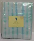 Pottery Barn Kids TIE DYE stripe Cotton Percale bedroom bed SHEETS Set Blue NEW