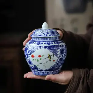 陶瓷茶葉罐子陶瓷密封罐中大號中式復古家用儲物罐龍井紅綠白茶