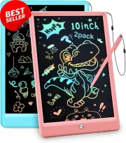 2 Pack LCD Writing Tablet, 10 Inch Doodle Board for Kids 3-9 Years