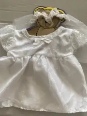 WESTWATER Bear WEAR White WEDDING Dress W/Veil Fits BUILD A BEAR