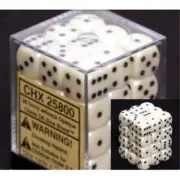 Chessex Dice d6 Sets Opaque Ivory with Black 36 12mm Six Sided Die CHX 25800