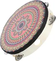 TOGEVAL Hand Tambourine Wooden Percussion Instrument for Parties Performances Compact Design for Easy Transport Durable Construction with Sound