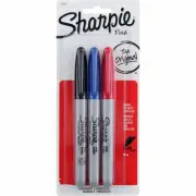 4 Pack Sharpie Original Fine Permanent Marker Pens, Fine, Black, Red, Blue, 3 Ct