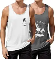 [COOFANDY] Men's Floral Sleeveless Tees All Over Print Casual Tank Top T-Shirts