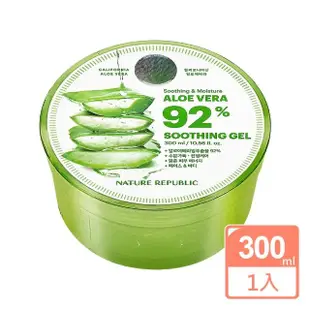 【NATURE REPUBLIC】92%蘆薈補水修護保濕凝膠300ml(保濕 曬後舒緩)