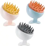 GOOHOCHY Silicone Scalp Massager Set Hair Exfoliate Scrub Hair Shower Brush Scalp Massager Shampoo Brush Comfortable to Hold Prevent Knots