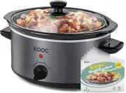 4 QT Slow Cooker Free Liners Included for Easy Clean-Up,3 Temperature Settings
