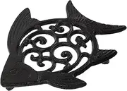 Sosoport Cast Iron Fish Stepping Stone Garden Decor Stepping Stones Garden Edging Fish Tank Gravel Step Stones for Garden Walkway Garden Stones Garden Paver Lawn Decor Black