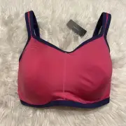 Natori 32H Sports Bra Pink Yogi Convertible 731050 Underwire Back Close NEW $72