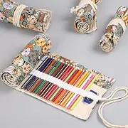 1pc Pencil Roll Bag 12/24/36/48/72/108 Holes Art Roll Pencil Case Exquisite Pencil Packaging Bag Student Stationery Storage Bag School Supplies, Back to School