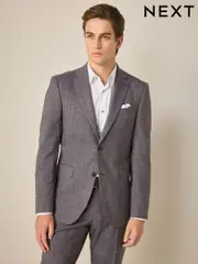 Burgundy Red Regular Fit Trimmed Textured Suit Jacket (E04811) | $153