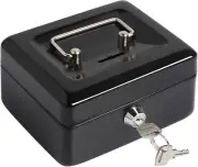 Small Cash Box with Slot for Kids Safe Chest Key Lock Money Document Cash Jewelr
