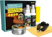 Guitar Cleaning Kit, FOLLOWIN Guitar Care System 7 Pack, Cleaner Polish, Fingerboard Lemon Oil, String Cleaner & Lubricant, Guitar Wax, Winder, Microfiber Cloth