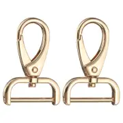 2Pcs Detachable Snap Hook Swivel Clasp 1" D Ring Lobster Claw Clasps Gold