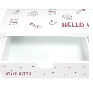 ♥小公主日本精品♥ HelloKitty 白色日本電腦架KITTY 螢幕桌上置物櫃 收納架抽屜式萬用架~8