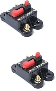 CRILSTYLEO 2pcs 300 Manual Reset Circuit Breaker 300amp Dc 12-24v Car Marine Boat Bike Audio Inverter Stop Power Surges Easy to Install
