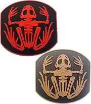 EnigmaGlow 2 Pcs Navy Seal Team Skeleton Frog Frogman Patch 3D PVC Rubber Applique Emblem Hook Backed